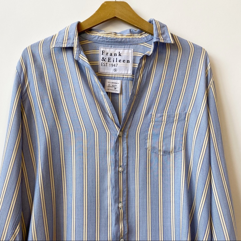 Frank & Eileen Striped Button Up Shirt Long Sleeve Style Eileen Women's Small - Picture 2 of 9